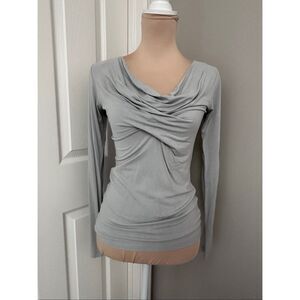 CAbi Draped Faux Wrap top